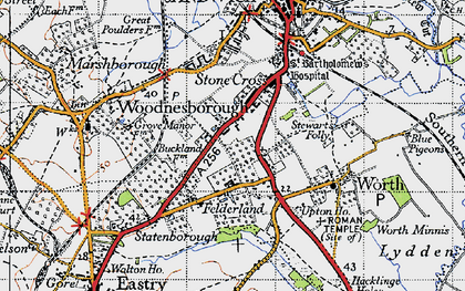 Old map of Felderland in 1947