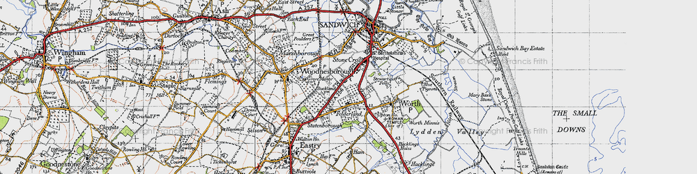 Old map of Felderland in 1947