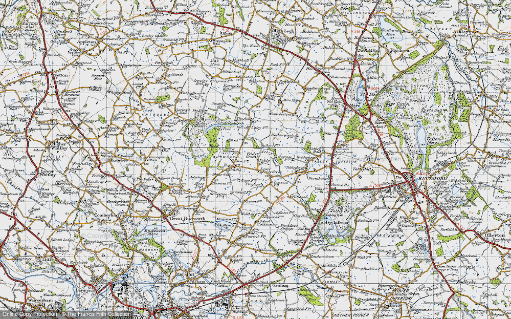 Old Map of Feldy, 1947 in 1947
