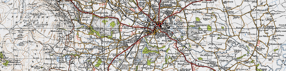 Old map of Felin Puleston in 1947