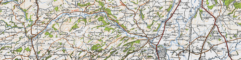 Old map of Lower Cefn in 1947