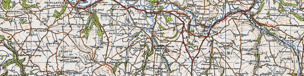 Old map of Felindre in 1947