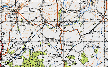 Old map of Felindre in 1947