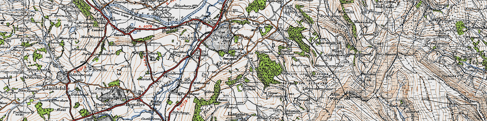 Old map of Bradwys in 1947