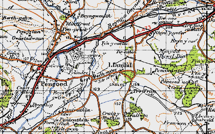 Old map of Llanilid in 1947