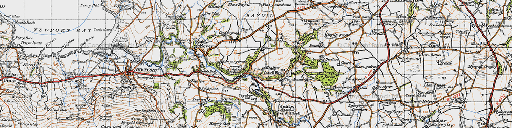 Old map of Berllan in 1947