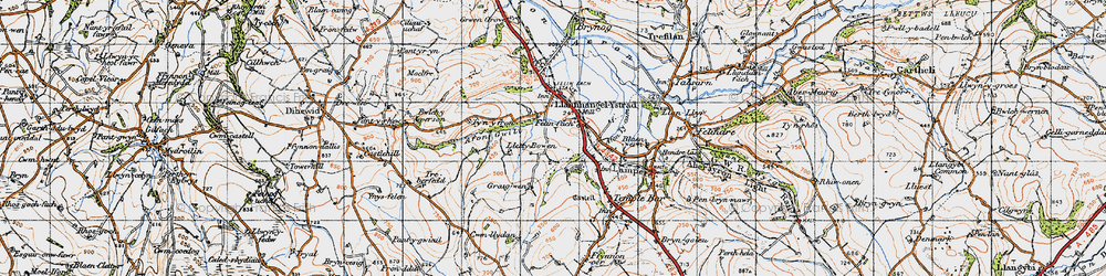 Old map of Felinfach in 1947