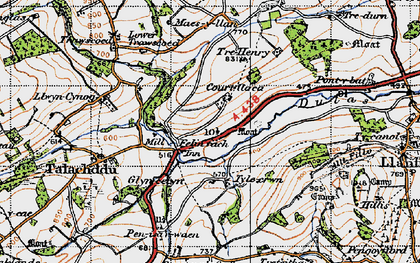 Old map of Felinfach in 1947