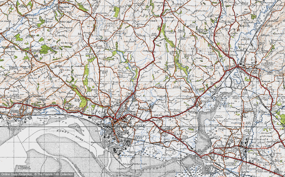 Old Map of Felinfoel, 1947 in 1947