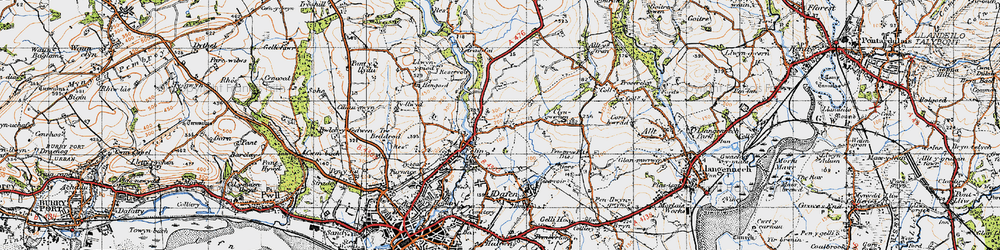 Old map of Felinfoel in 1947