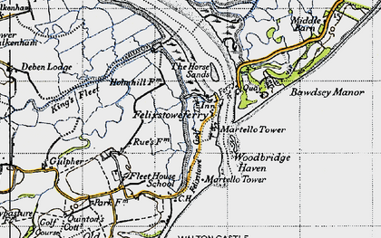 Old map of Woodbridge Haven in 1946