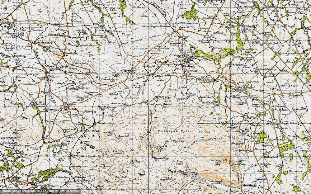 Old Map of Fell Side, 1947 in 1947