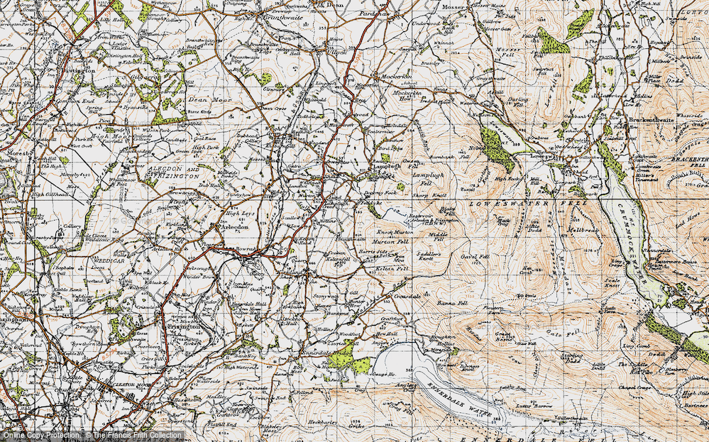 Old Map of Historic Map covering Beck in 1947