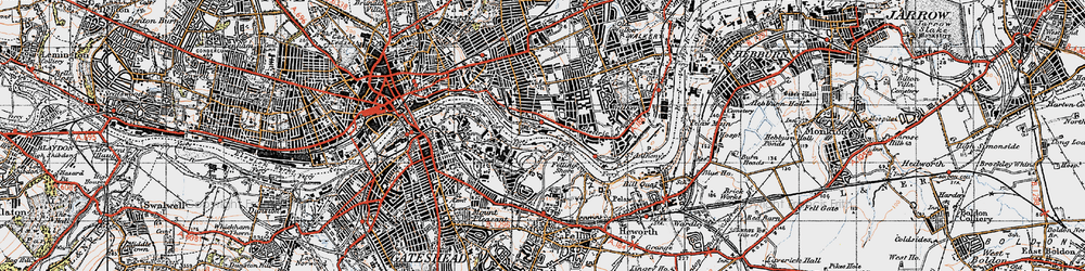 Old map of Felling Shore in 1947