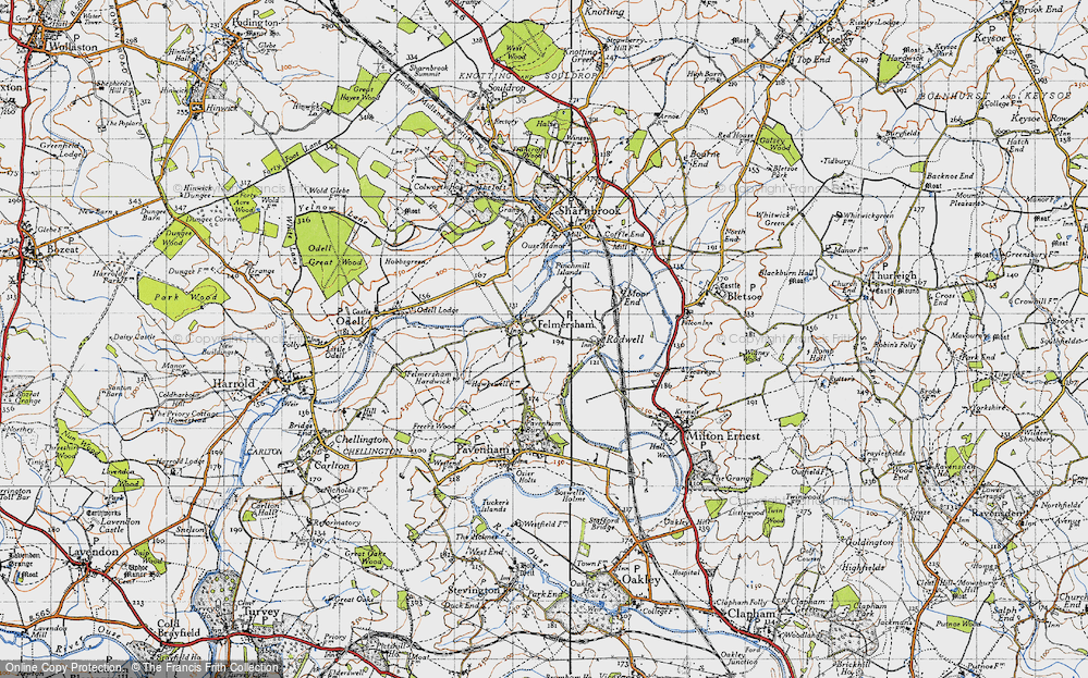 Old Map of Felmersham, 1946 in 1946