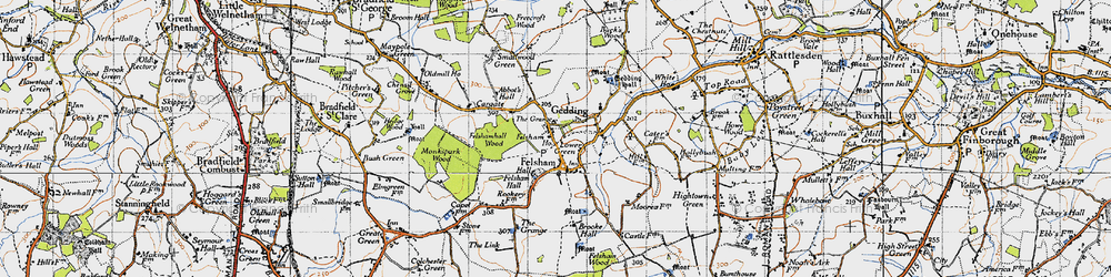 Old map of Felsham in 1946