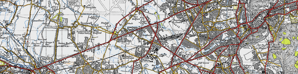 Old map of Feltham in 1940