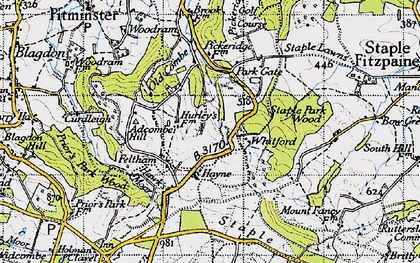 Old map of Whitford in 1946