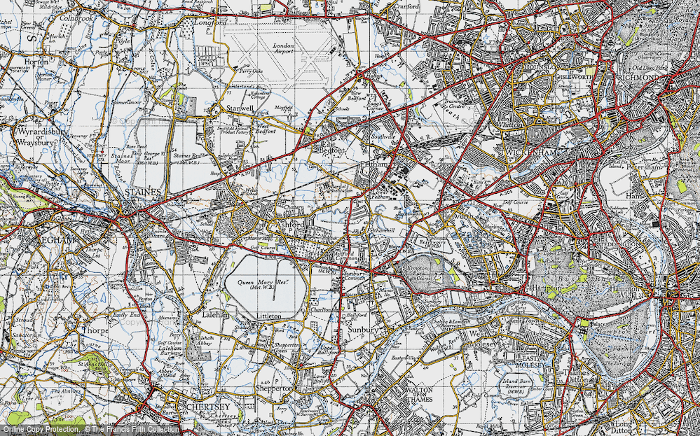 Old Map of Felthamhill, 1940 in 1940