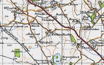 Old map of Felton Butler in 1947