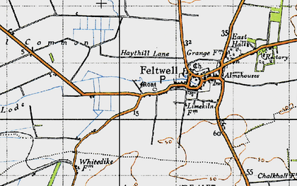 Old map of Feltwell in 1946