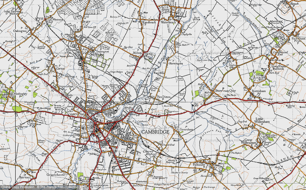 Old Map of Fen Ditton, 1946 in 1946