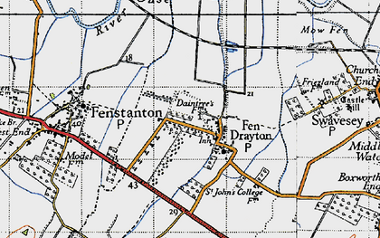 Old map of Fen Drayton in 1946
