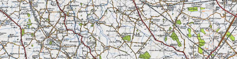 Old map of Balsall Lodge in 1947