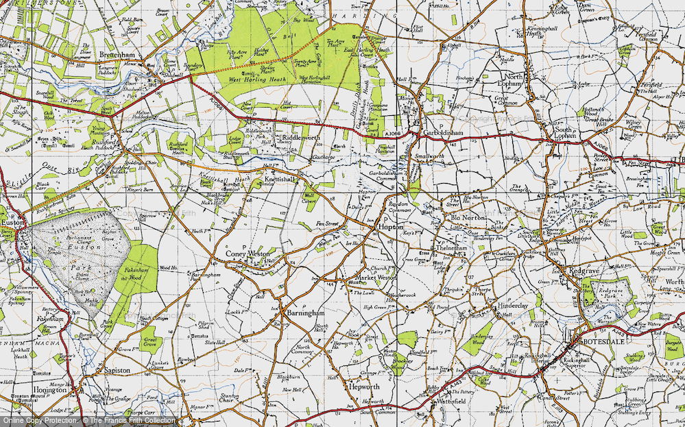 Old Map of Fen Street, 1946 in 1946