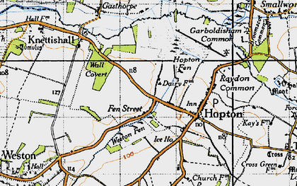 Old map of Fen Street in 1946