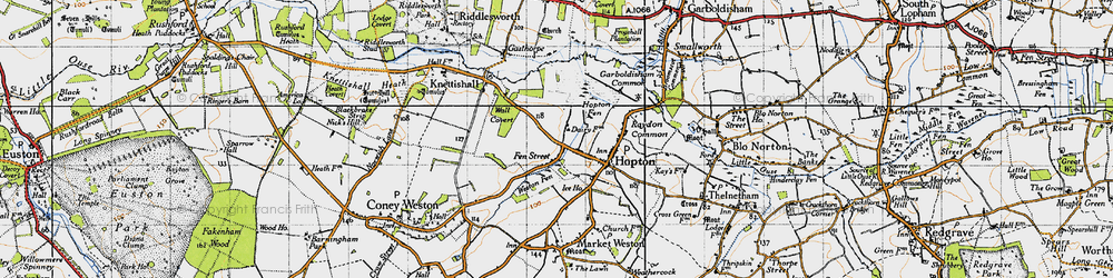 Old map of Fen Street in 1946