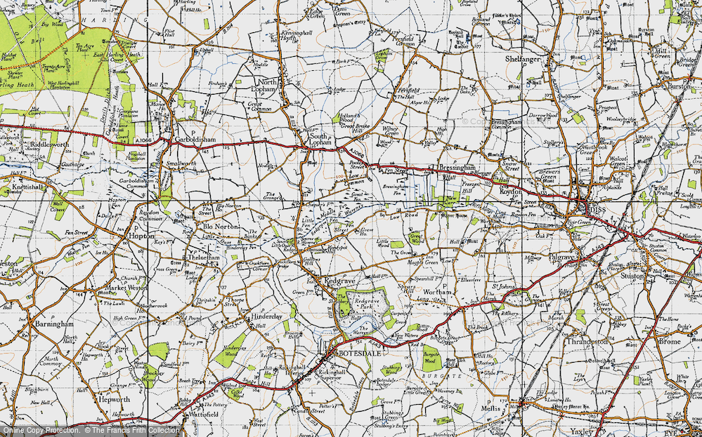 Old Map of Historic Map covering River Waveney in 1946