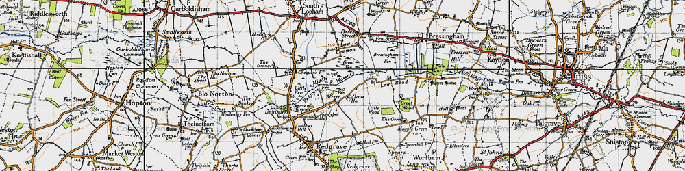Old map of River Waveney in 1946