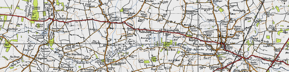 Old map of Bressingham Fen in 1946