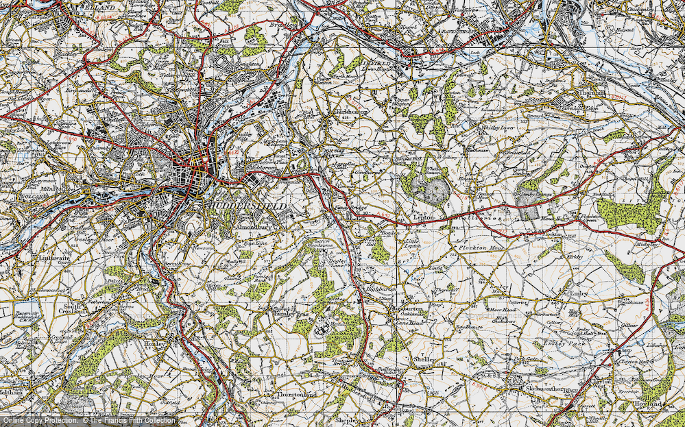 OLD ORDNANCE SURVEY MAP CALDERDALE HUDDERSFIELD & PLAN ALMONDBURY 1902  S77  New