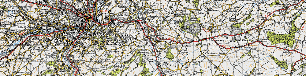 Old map of Fenay Bridge in 1947