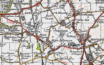 Old map of Fence Houses in 1947