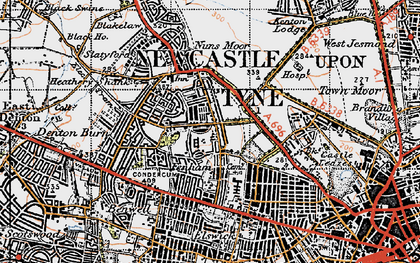 Old map of Fenham in 1947