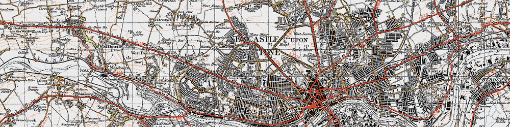 Old map of Fenham in 1947