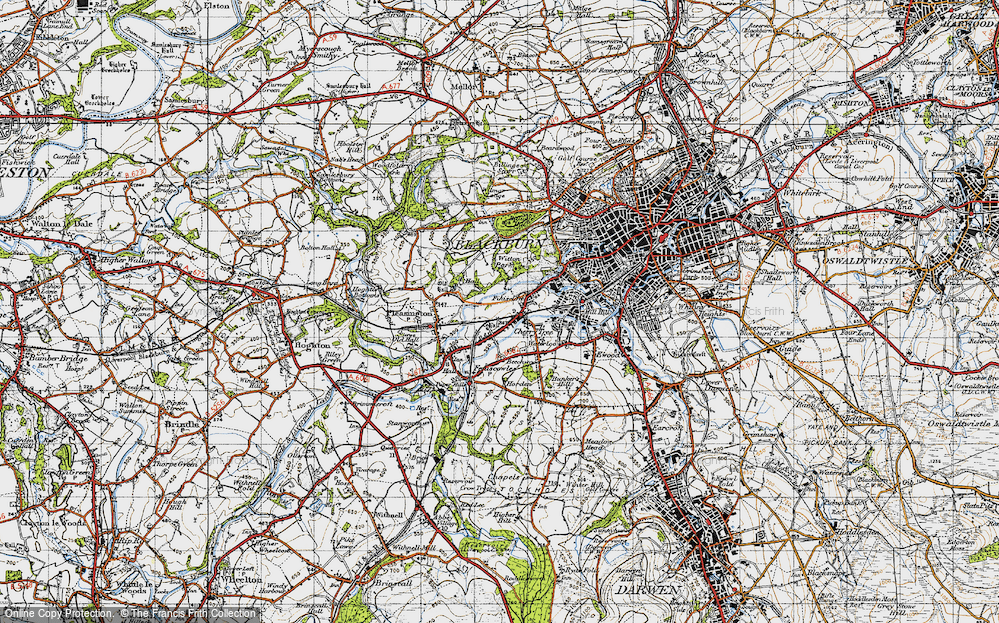 Old Map of Feniscliffe, 1947 in 1947