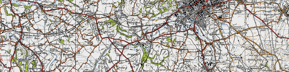 Old map of Feniscowles in 1947