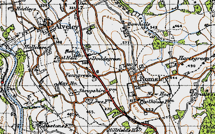 Old map of Bowhills Dingle in 1947