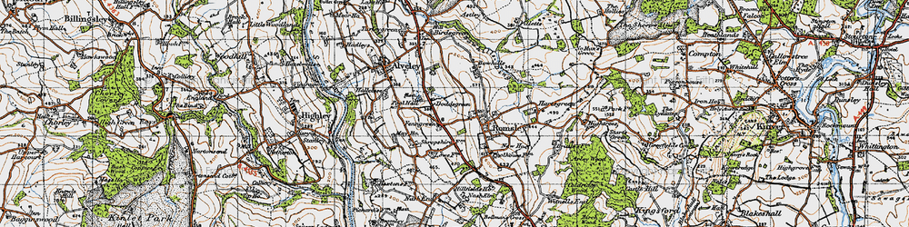 Old map of Fenn Green in 1947