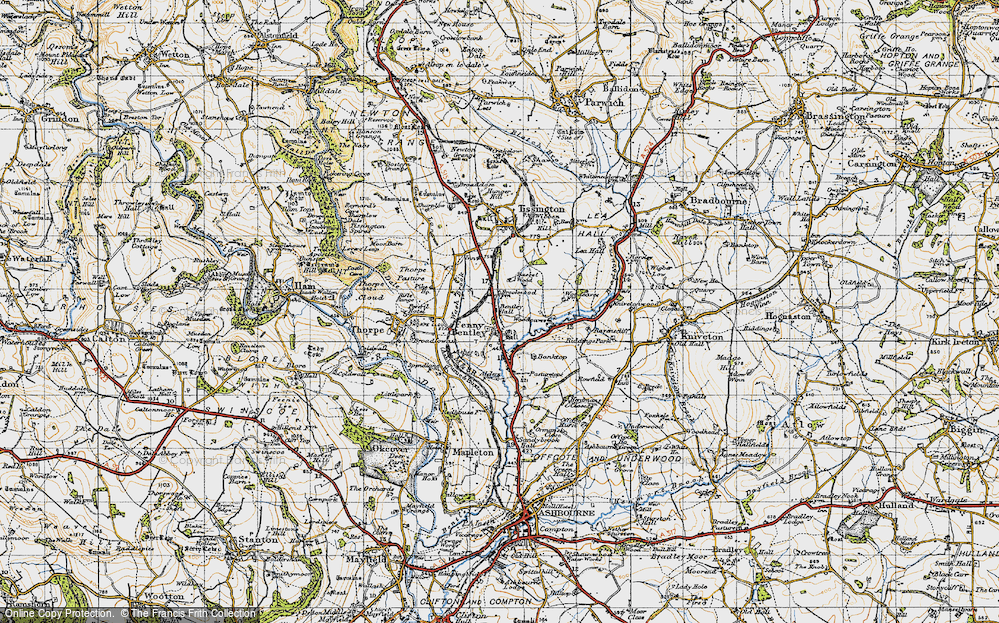 Old Map of Historic Map covering Bank Top in 1946