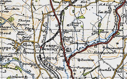 Old map of Fenny Bentley in 1946