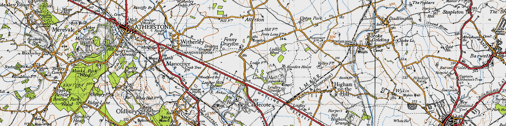 Old map of Ashpole Spinney in 1946