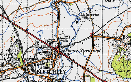 Old map of Bow Brickhill Sta in 1946