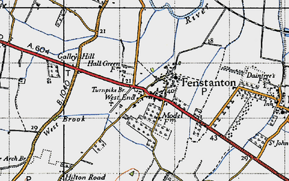 Old map of Fenstanton in 1946