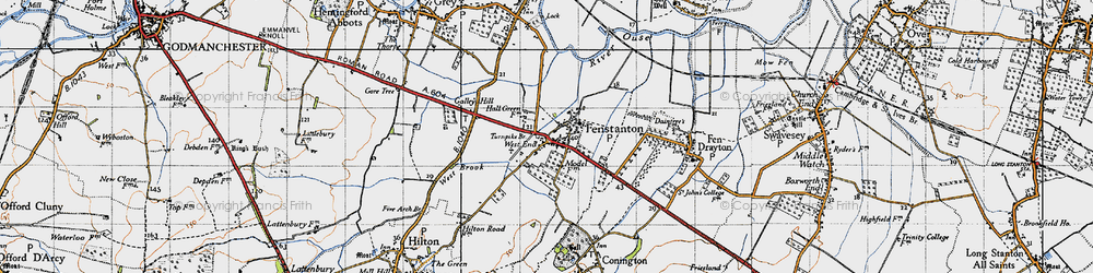 Old map of Fenstanton in 1946