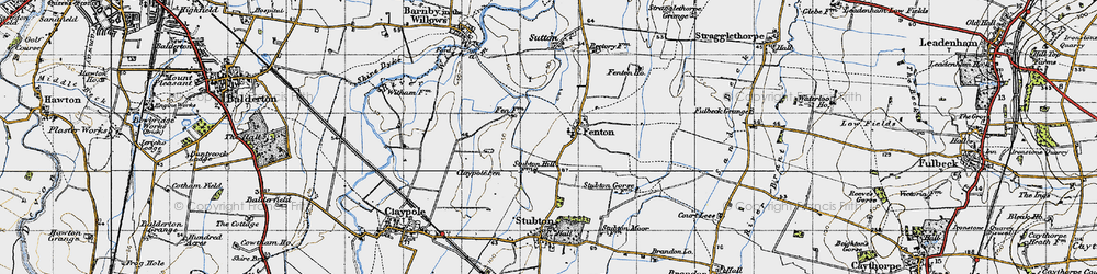 Old map of Claypole Fen in 1946